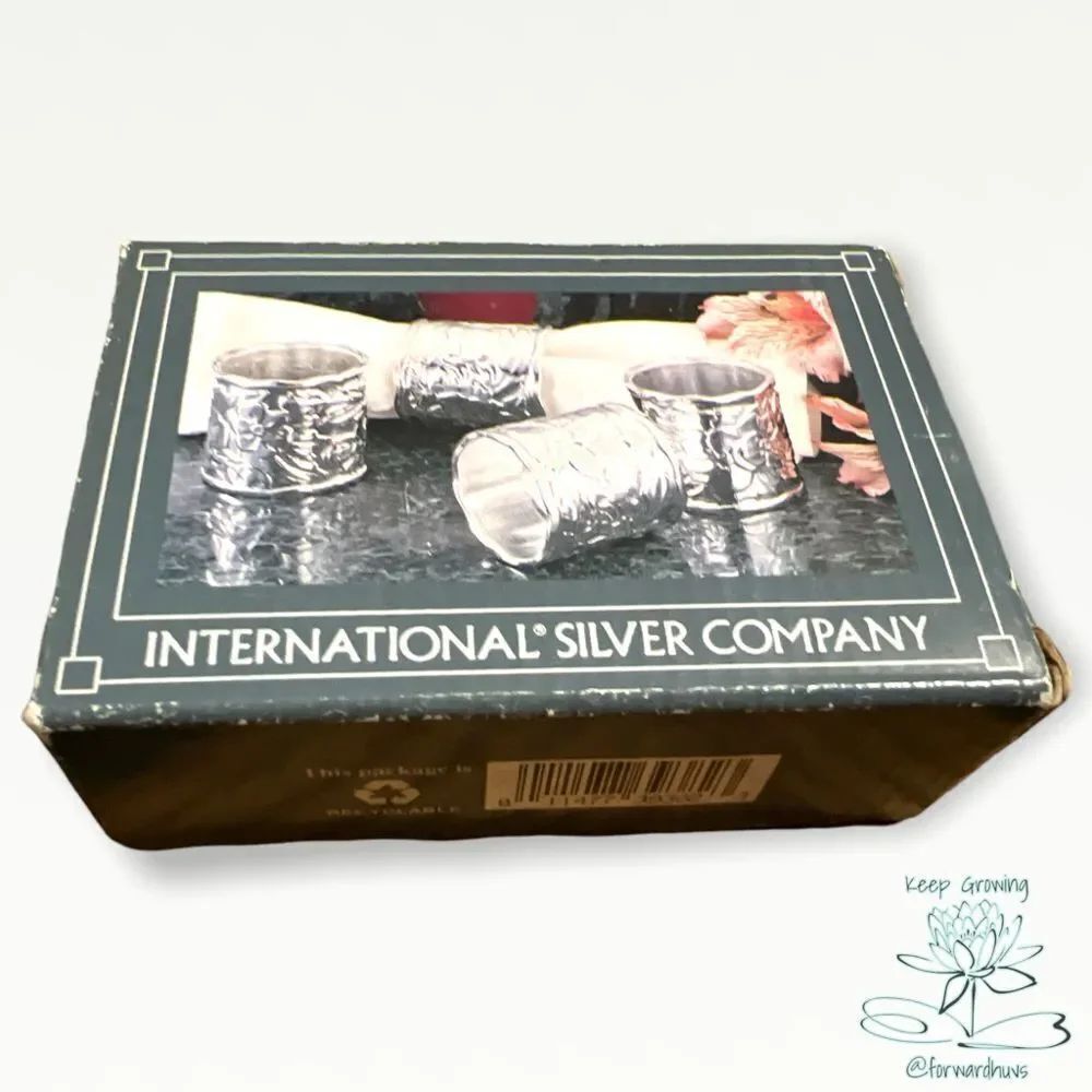 International Silver Company Napkin Rings Open Box